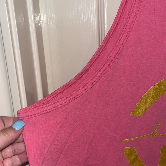 EUC—Phi Mu—“Bid Day” Pink Tank with Gold Letters - Picture 4 of 8
